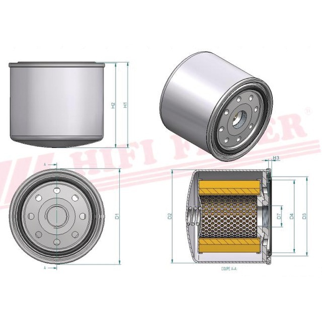 Filtre Hydraulique SH 60134 Hifi Filter référence fournisseur HIFSH60134